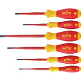 Slotted & Pozidriv – Set of six insulated screwdrivers with red and yellow handles