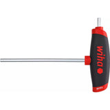 Hex key with black and red ergonomic handle, featuring a long metal shaft.