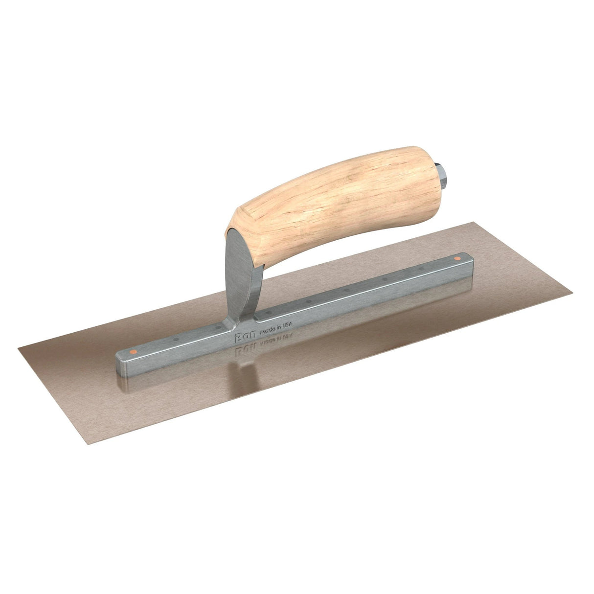 Bon Tool Golden Stainless Steel Square End Finish Trowel - Long Shank - Camel Back Wood Handle by Bon Tool