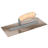 Bon Tool Golden Stainless Steel Square End Finish Trowel - Long Shank - Camel Back Wood Handle by Bon Tool