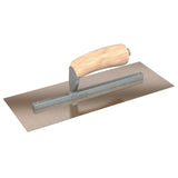Bon Tool Golden Stainless Steel Square End Finish Trowel - Long Shank - Camel Back Wood Handle by Bon Tool
