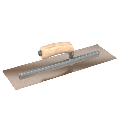 Bon Tool Golden Stainless Steel Square End Finish Trowel - Long Shank - Camel Back Wood Handle by Bon Tool