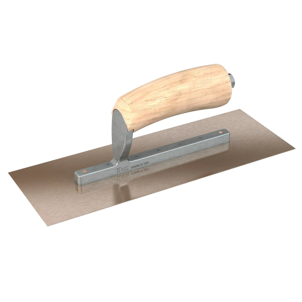 Bon Tool Golden Stainless Steel Square End Finish Trowel - Short Shank - Camel Back Wood Handle by Bon Tool