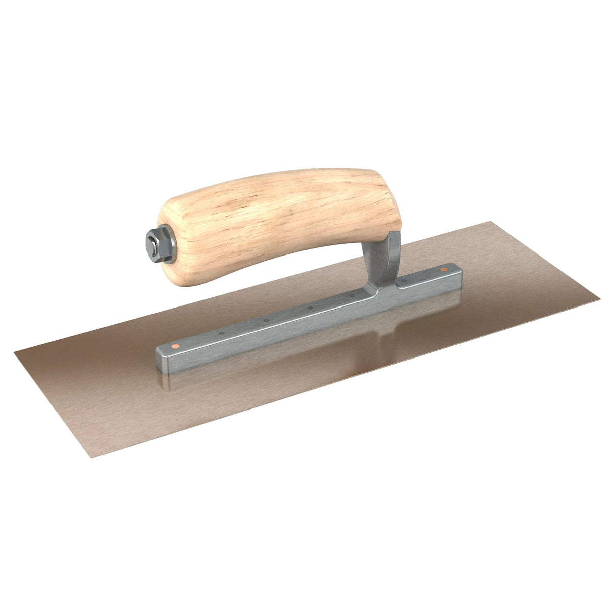 Bon Tool Golden Stainless Steel Square End Finish Trowel - Short Shank - Camel Back Wood Handle by Bon Tool