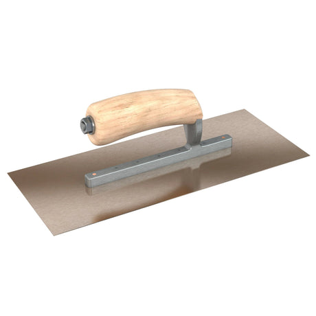 Bon Tool Golden Stainless Steel Square End Finish Trowel - Short Shank - Camel Back Wood Handle by Bon Tool