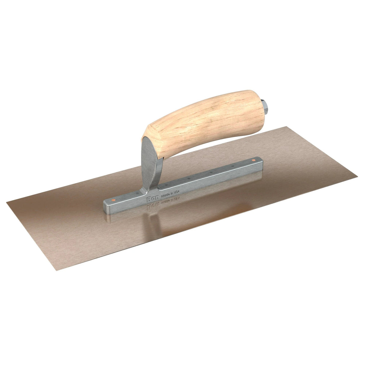 Bon Tool Golden Stainless Steel Square End Finish Trowel - Short Shank - Camel Back Wood Handle by Bon Tool