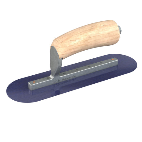 Bon Tool Blue Steel Round End Finish Trowel - Camel Back Wood Handle by Bon Tool
