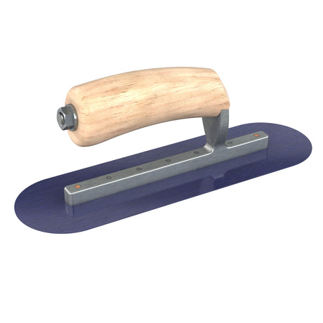 Bon Tool Blue Steel Round End Finish Trowel - Camel Back Wood Handle by Bon Tool