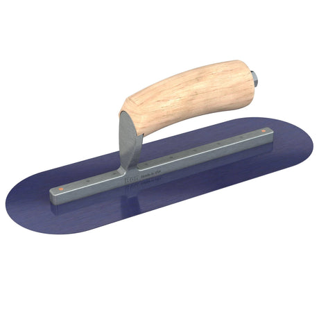 Bon Tool Blue Steel Round End Finish Trowel - Camel Back Wood Handle by Bon Tool