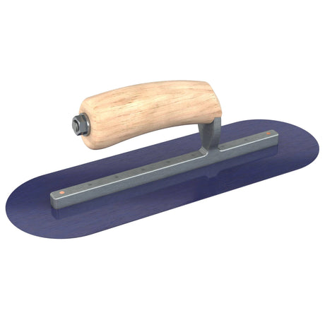 Bon Tool Blue Steel Round End Finish Trowel - Camel Back Wood Handle by Bon Tool