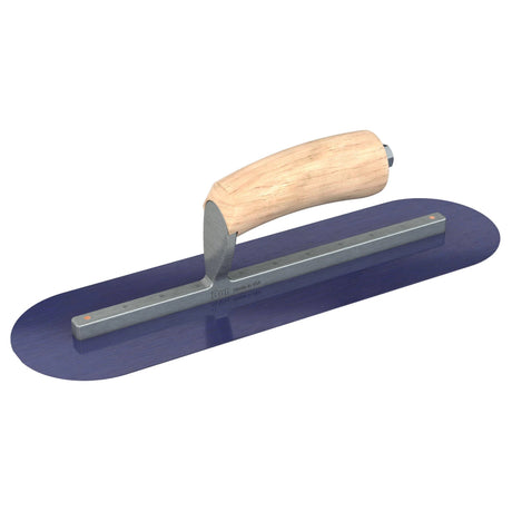 Bon Tool Blue Steel Round End Finish Trowel - Camel Back Wood Handle by Bon Tool