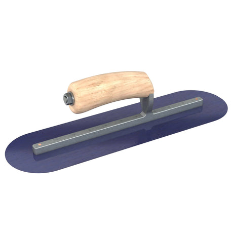 Bon Tool Blue Steel Round End Finish Trowel - Camel Back Wood Handle by Bon Tool