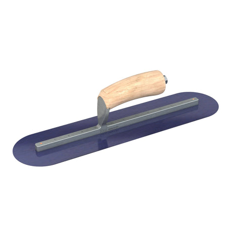 Bon Tool Blue Steel Round End Finish Trowel - Camel Back Wood Handle by Bon Tool