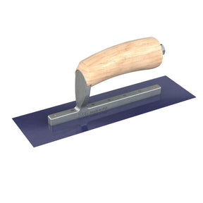 Bon Tool Blue Steel Square End Finish Trowel - Camel Back Wood Handle by Bon Tool