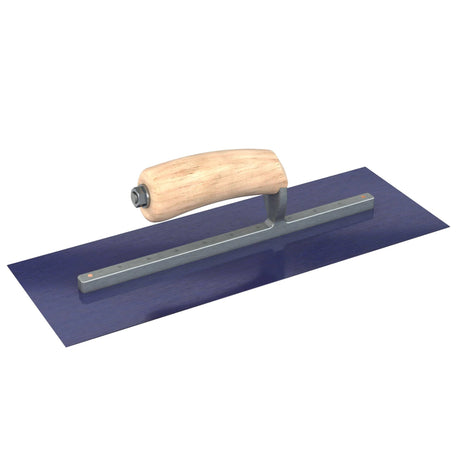 Bon Tool Blue Steel Square End Finish Trowel - Camel Back Wood Handle by Bon Tool