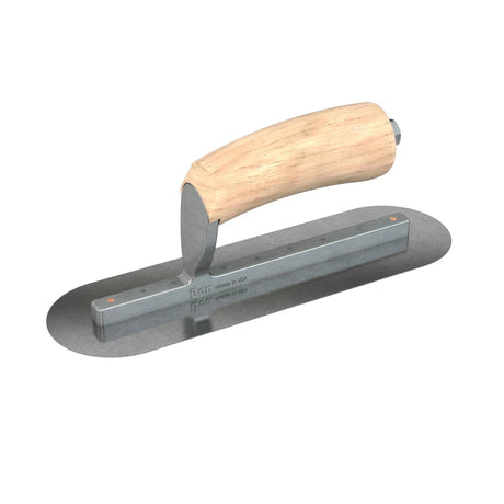 Bon Tool Carbon Steel Round End Finish Trowel - Camel Back Wood Handle by Bon Tool