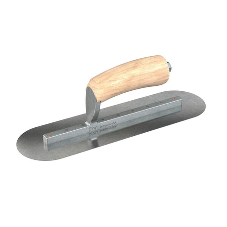 Bon Tool Carbon Steel Round End Finish Trowel - Camel Back Wood Handle by Bon Tool