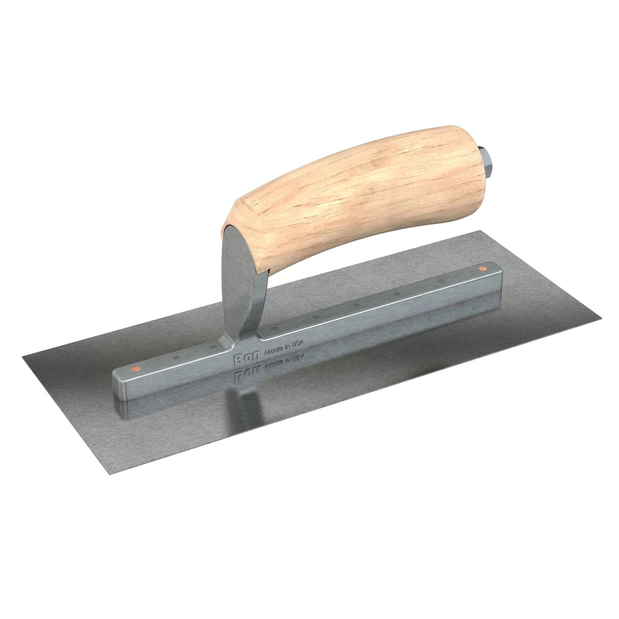 Bon Tool Carbon Steel Square End Finish Trowel - Camel Back Wood Handle by Bon Tool