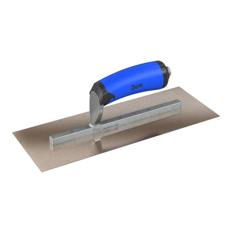 Bon Tool Golden Stainless Steel Square End Finish Trowel - Long Shank - Comfort Wave Handle by Bon Tool