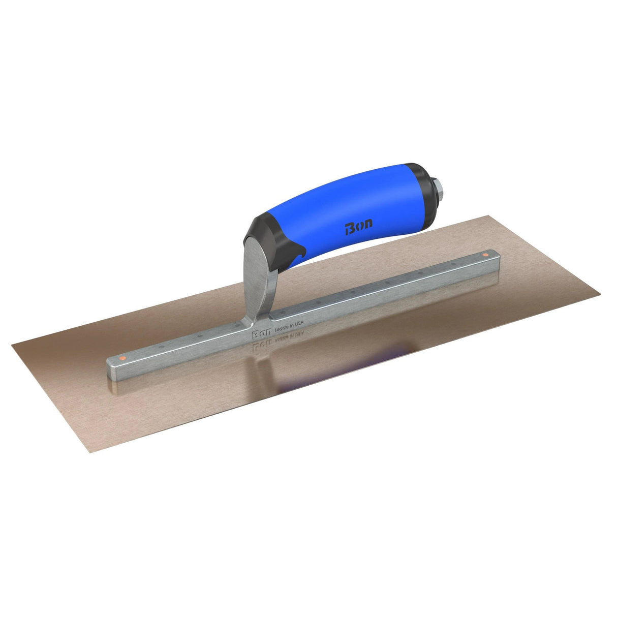 Bon Tool Golden Stainless Steel Square End Finish Trowel - Long Shank - Comfort Wave Handle by Bon Tool