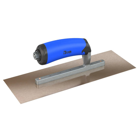 Bon Tool Golden Stainless Steel Square End Finish Trowel - Short Shank - Comfort Wave Handle by Bon Tool