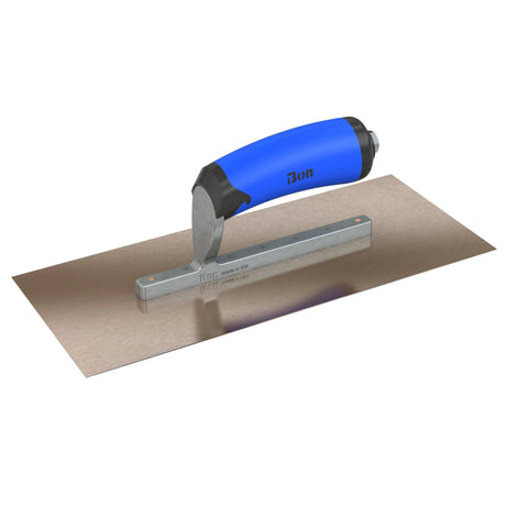 Bon Tool Golden Stainless Steel Square End Finish Trowel - Short Shank - Comfort Wave Handle by Bon Tool