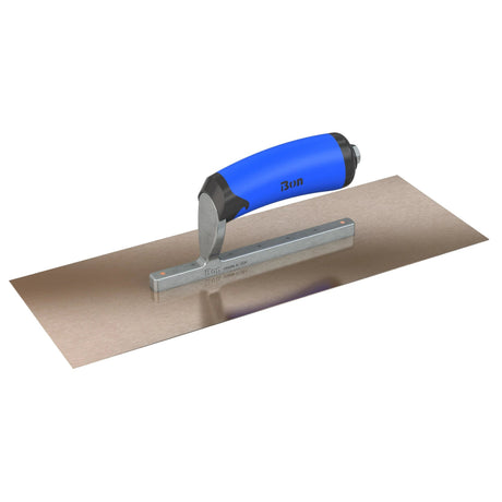 Bon Tool Golden Stainless Steel Square End Finish Trowel - Short Shank - Comfort Wave Handle by Bon Tool