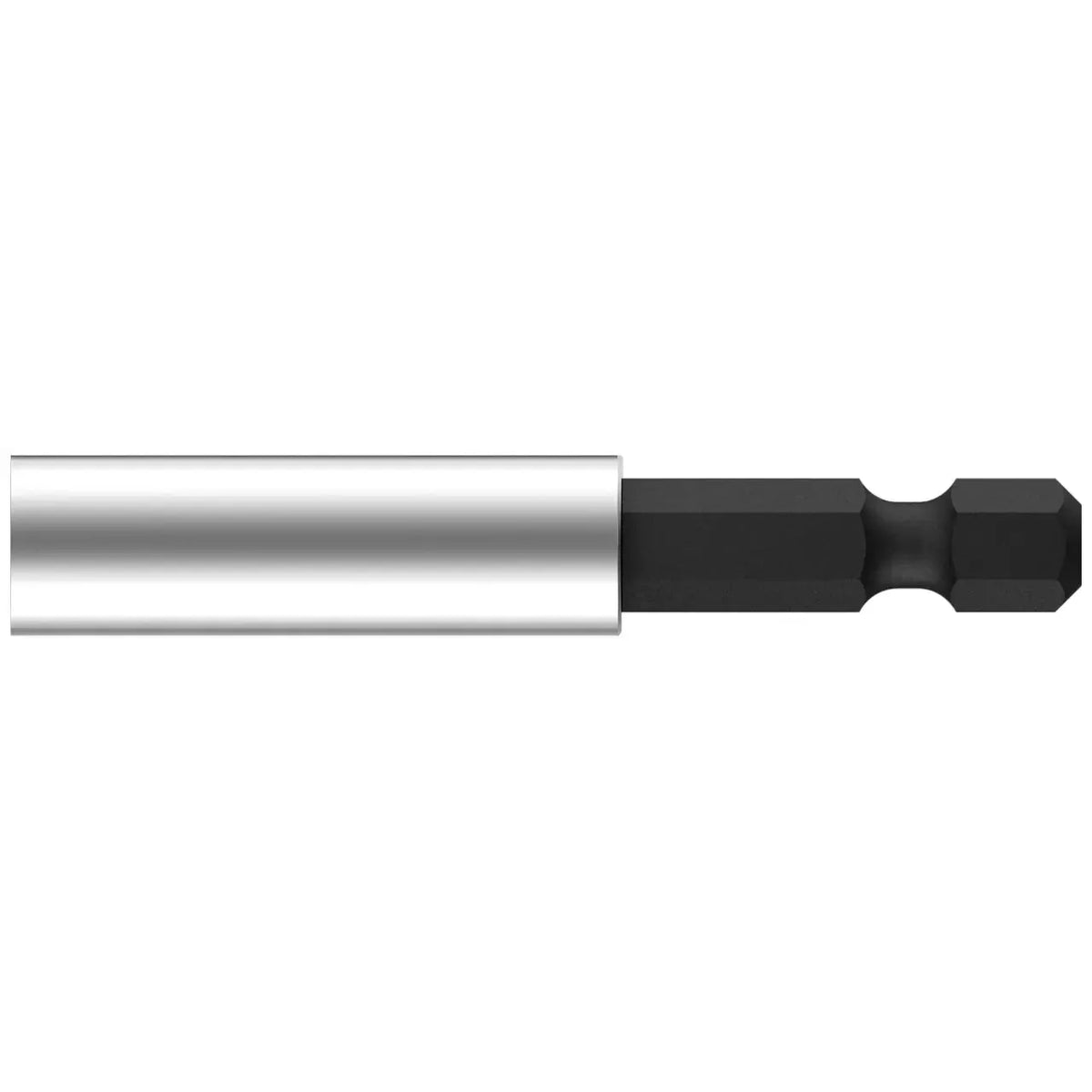 Magnetic bit holder, silver and black, 58mm length.