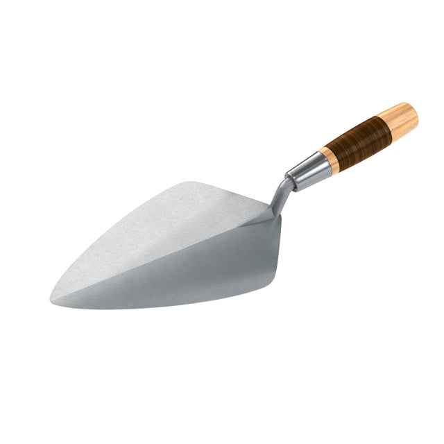 Bon Tool Wide London Pro Carbon Steel Brick Trowel - Leather Handle