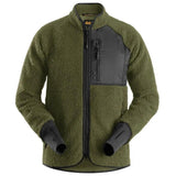 Snickers 8021 AllroundWork, Pile Full Zip Jacket - Khaki Green / Black by Snickers