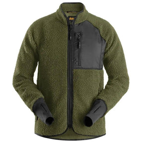 Snickers 8021 AllroundWork, Pile Full Zip Jacket - Khaki Green / Black by Snickers