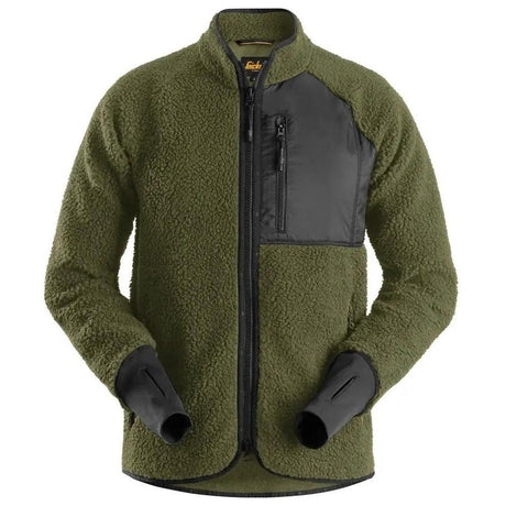 Snickers 8021 AllroundWork, Pile Full Zip Jacket - Khaki Green / Black by Snickers