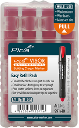 Pica VISOR Permanent Replacement Refills – Pack of 4 – Red
