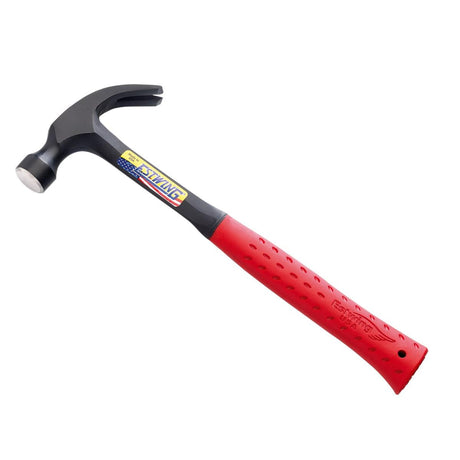 20oz - Estwing red grip curved claw hammer