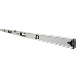 STANLEY FMHT43678-1 spirit level, silver with yellow accents, angled view on white background.