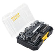 STANLEY FMMT19101-0 socket and bit set in black case with clear lid, top angle.