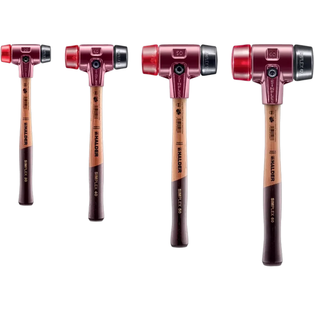 Halder Simplex soft-face mallet, cast iron housing - Rubber Composition / Plastic by Halder
