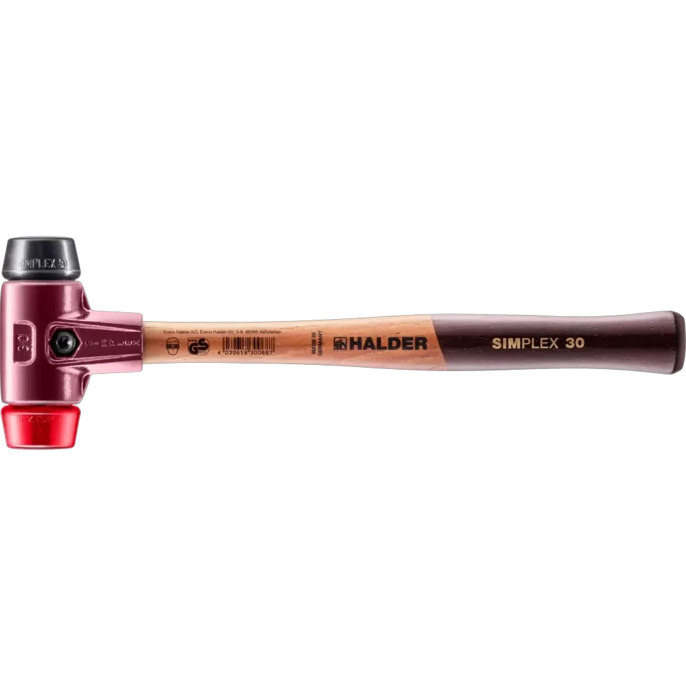 Halder Simplex soft-face mallet, cast iron housing - Rubber Composition / Plastic by Halder