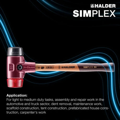 Halder Simplex soft-face mallet, cast iron housing - Rubber Composition / Plastic by Halder