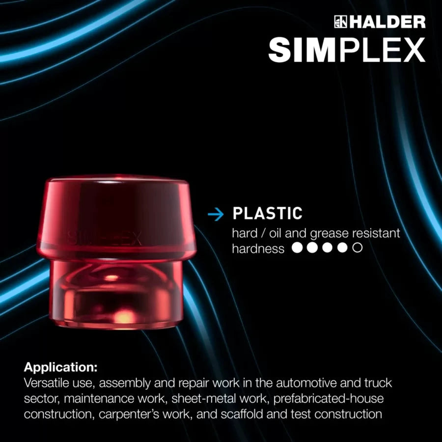 Halder Simplex soft-face mallet, cast iron housing - Rubber Composition / Plastic by Halder