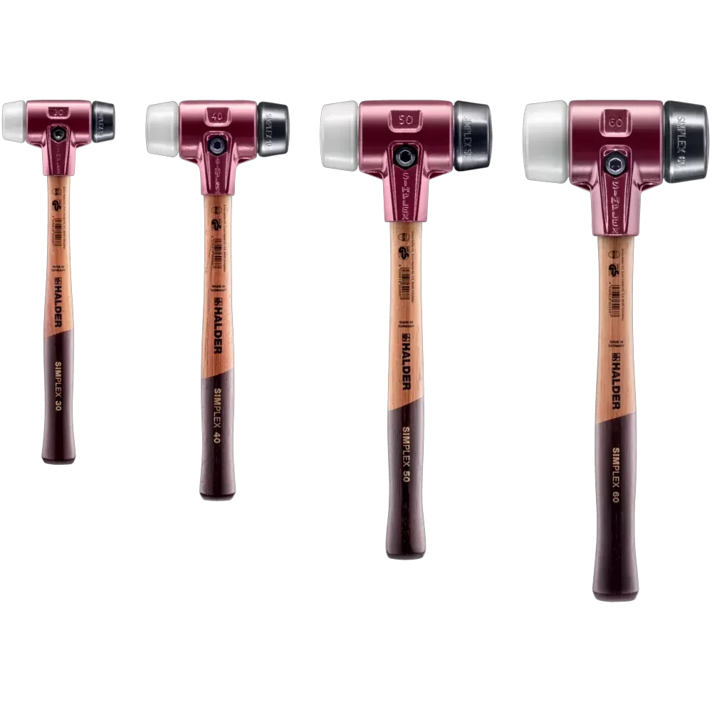 Halder Simplex soft-face mallet, cast iron housing - Rubber Composition / Superplastic by Halder