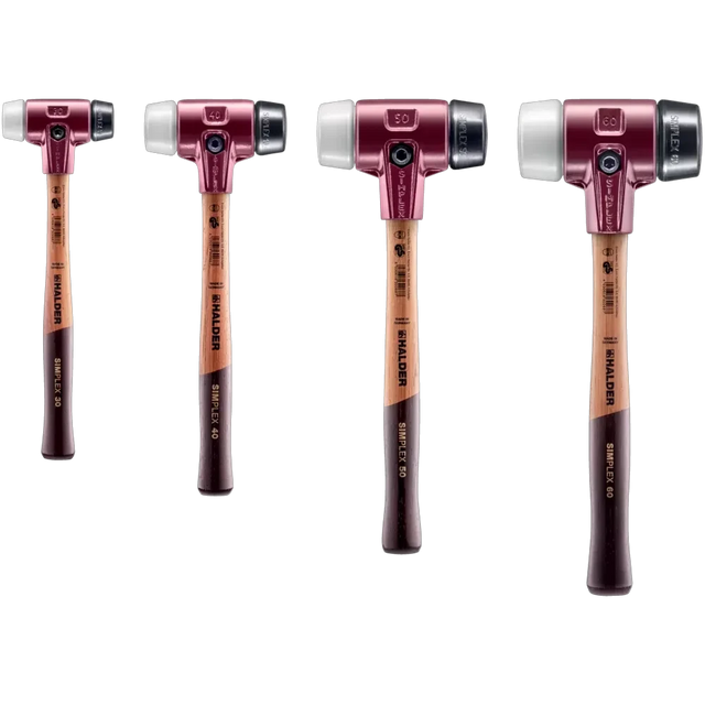Halder Simplex soft-face mallet, cast iron housing - Rubber Composition / Superplastic by Halder