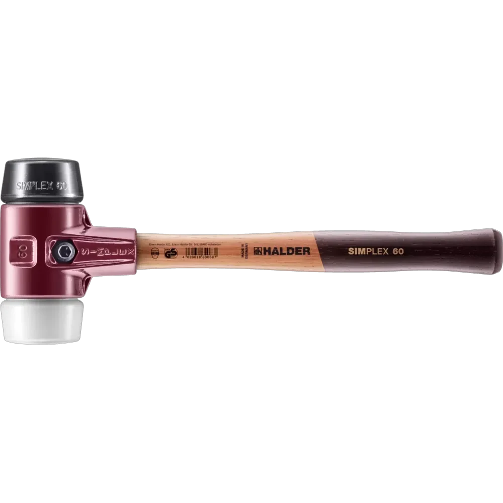 Halder Simplex soft-face mallet, cast iron housing - Rubber Composition / Superplastic by Halder