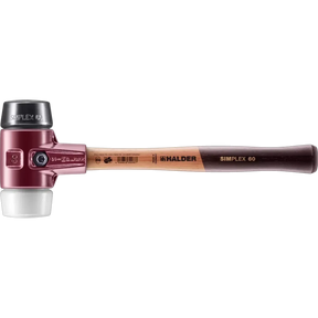 Halder Simplex soft-face mallet, cast iron housing - Rubber Composition / Superplastic by Halder