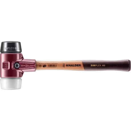 Halder Simplex soft-face mallet, cast iron housing - Rubber Composition / Superplastic by Halder