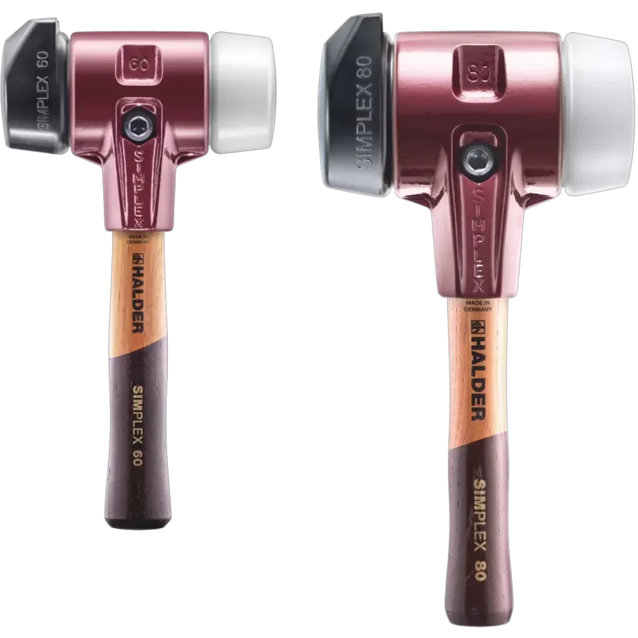 Halder Simplex soft-face mallet, cast iron housing - "Stand-Up" / Superplastic - Short Handle by Halder