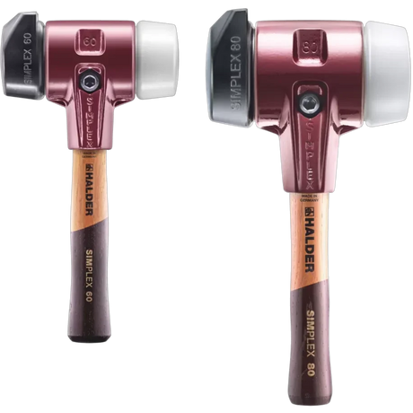 Halder Simplex soft-face mallet, cast iron housing - "Stand-Up" / Superplastic - Short Handle by Halder