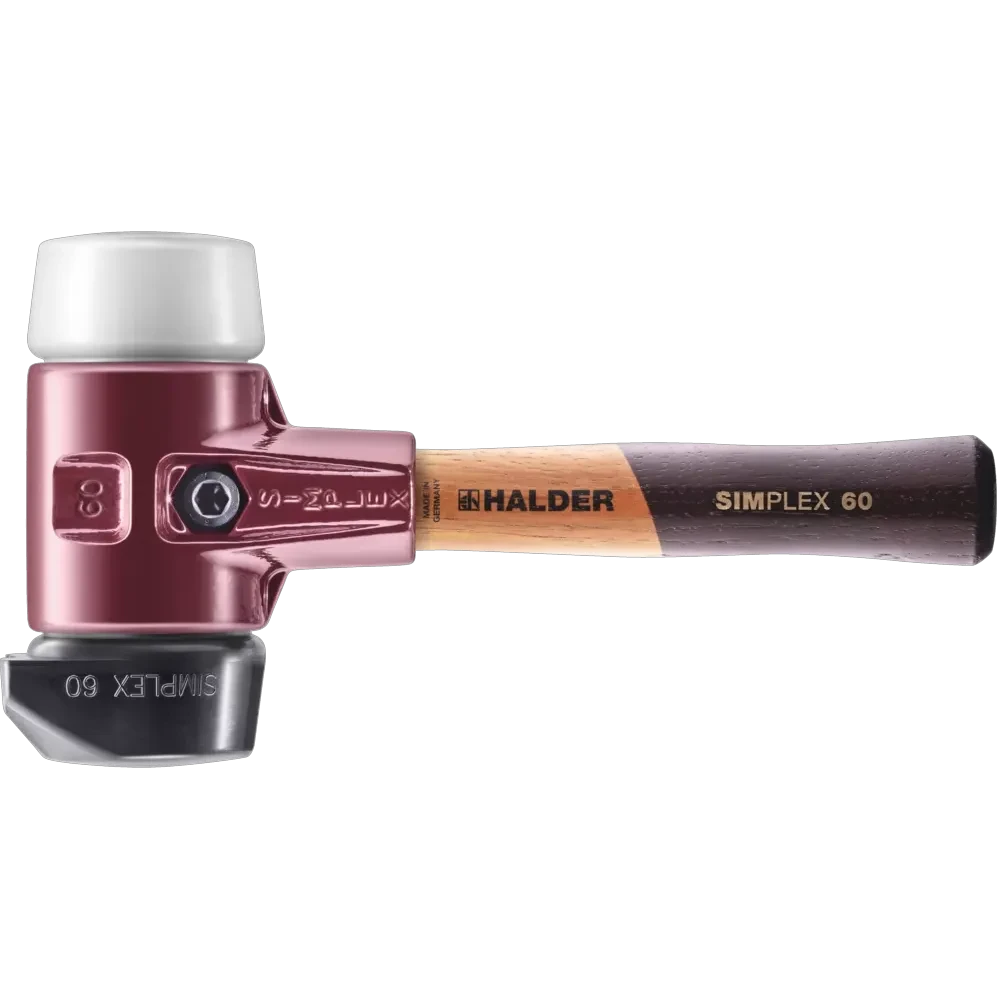 Halder Simplex soft-face mallet, cast iron housing - "Stand-Up" / Superplastic - Short Handle by Halder
