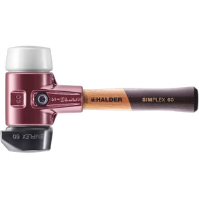 Halder Simplex soft-face mallet, cast iron housing - "Stand-Up" / Superplastic - Short Handle by Halder
