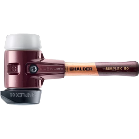 Halder Simplex soft-face mallet, cast iron housing - "Stand-Up" / Superplastic - Short Handle by Halder